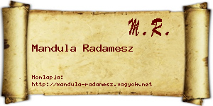 Mandula Radamesz névjegykártya
